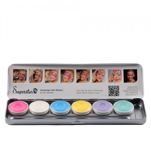 Aqua Face- and Bodypaint palette 6 PASTEL colours